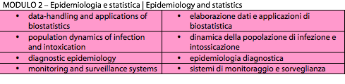 MODULO 2  Epidemiologia e statistica  Epidemiology and statistics
